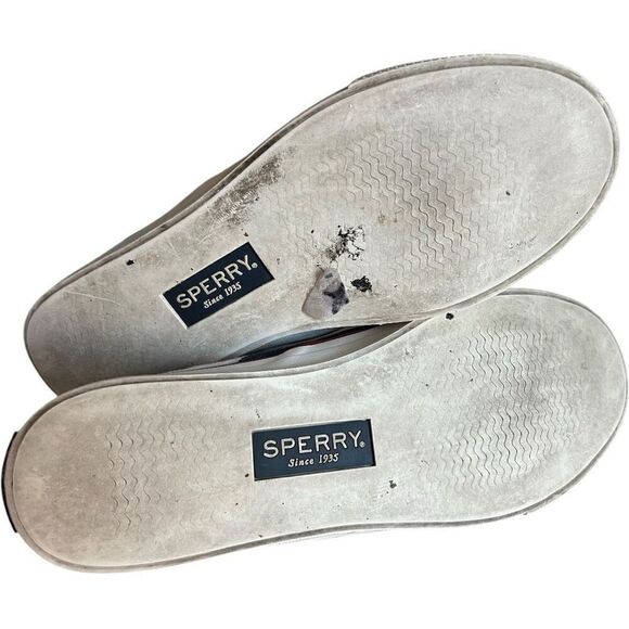 Womens Sperry Seaside Striped Chambray & White Slip-On Shoes - Sz 7.5 - Picture 5 of 5